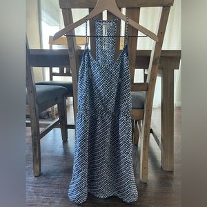 Blue and white racer back dress